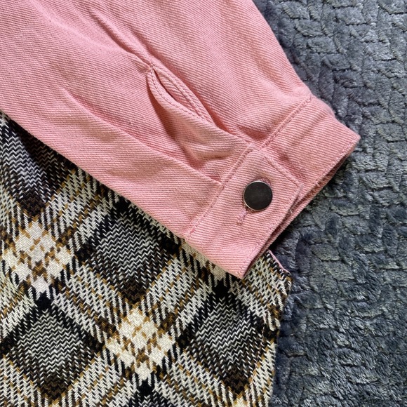 BTFBM Women‎ Long Sleeve Shirts Button Down Plaid Casual Flannel Shirt Size S - Picture 6 of 10